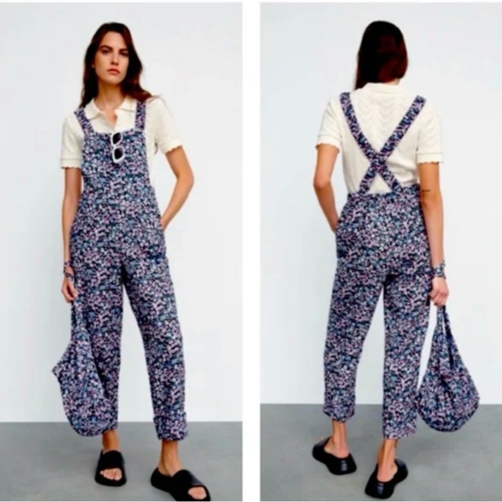Zara Multicolor Floral Jumpsuit size medium